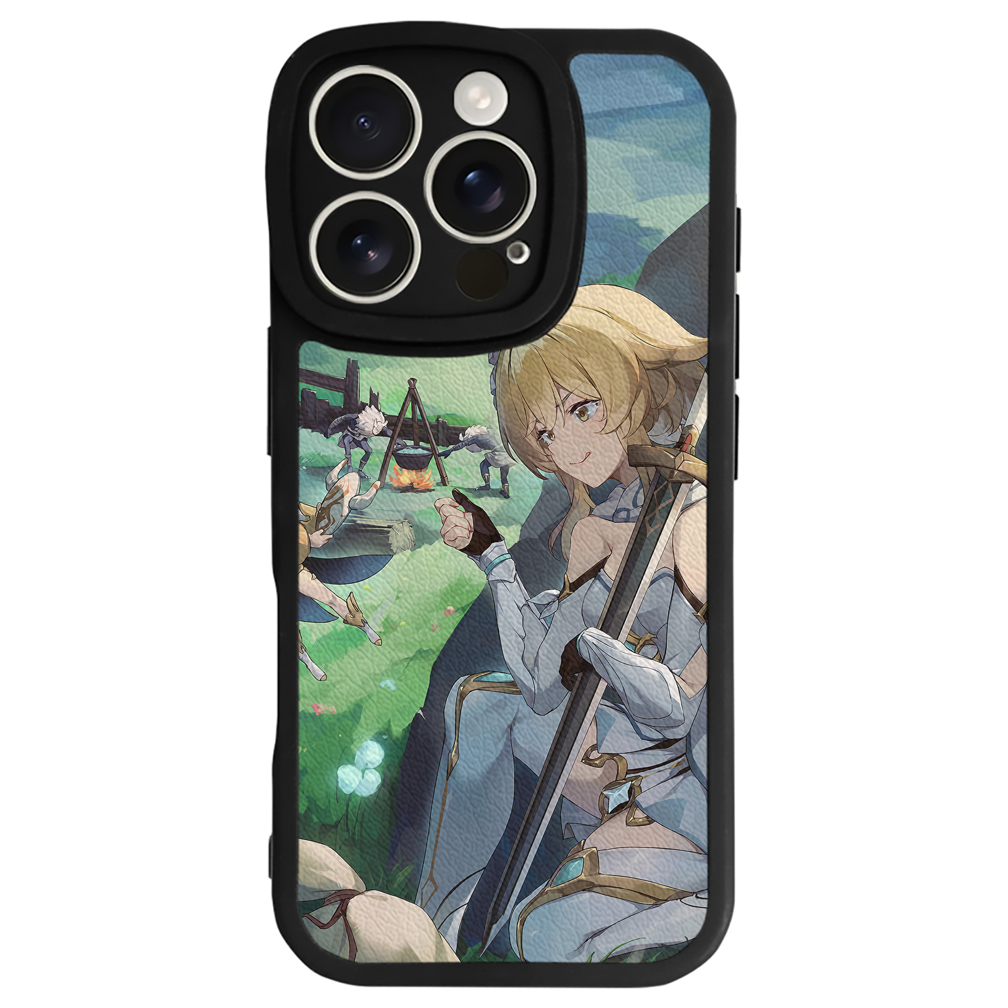 げんし神 genshin 【iPhone 16シリーズ対応】シリコンスマホケース（レザー調） 材質：シリコン